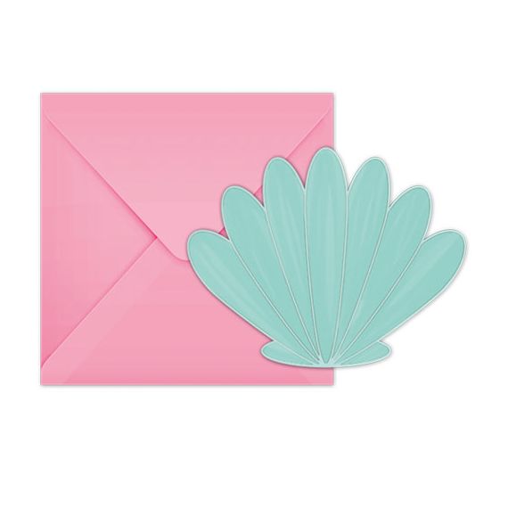 Cartes Invitations Coquillages Theme Sirene Modern Confetti