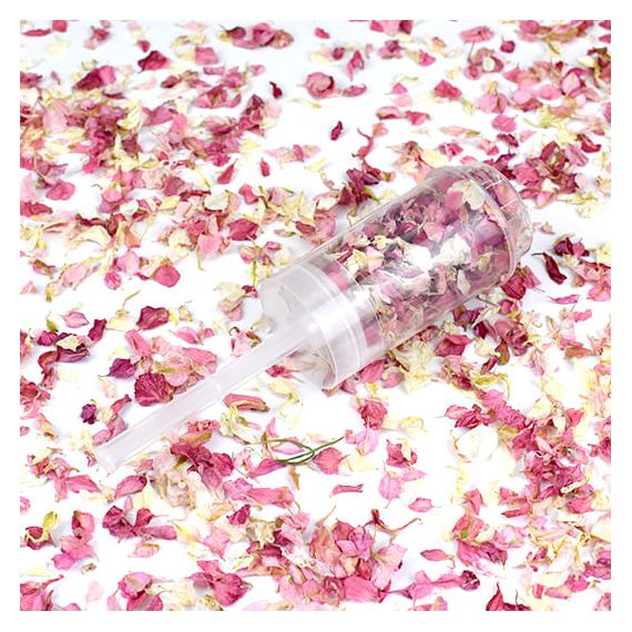 Canon à confettis - Pétales de rose en papier - 40 cm - Blanc - Jour de  Fête - Confettis - Accessoires