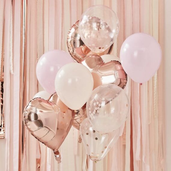 Bouquet de ballons confettis rose gold - MODERN CONFETTI