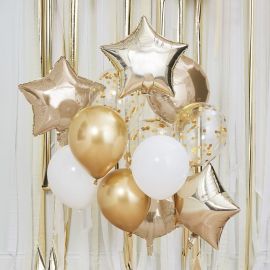 Ballon étoile dorée hélium 43 cm pour déco de fête