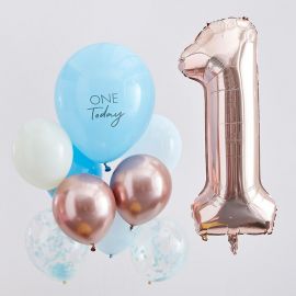 Ballon Debout - Chiffre 1 Bleu pour l'anniversaire de votre enfant