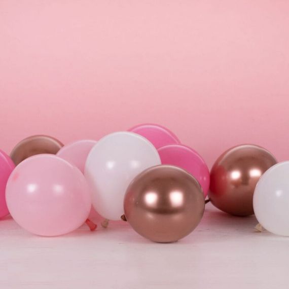 Ballons De Baudruche Rose Fushia Et Rose Gold X40 Modern Confetti