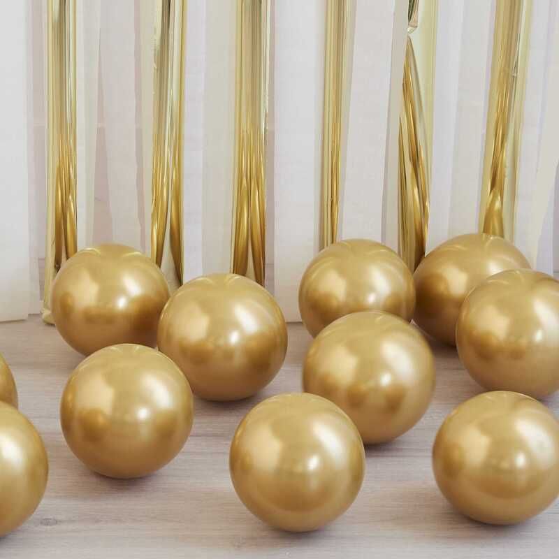 Lot de 60 ballons dorés + ballons confettis dorés avec ruban | Ballons Or |  Ballon d'or | Ballons en latex doré | Ballons dorés | Ballons blancs et