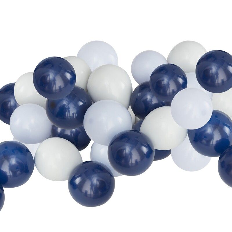 Lot de 10 ballons BLEU et OR. 5 ballons bleu foncé métallique et 5