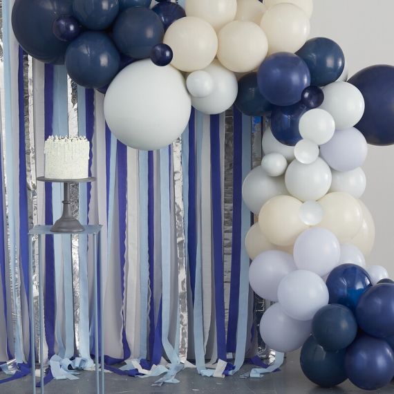 Kit 10 Ballons Bleu Marine et Blanc - Les Bambetises