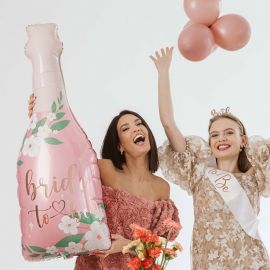 Ballon EVJF bouteille de champagne rose 98 cm