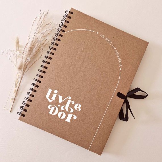 Livre d'or mariage minimaliste kraft - Curve