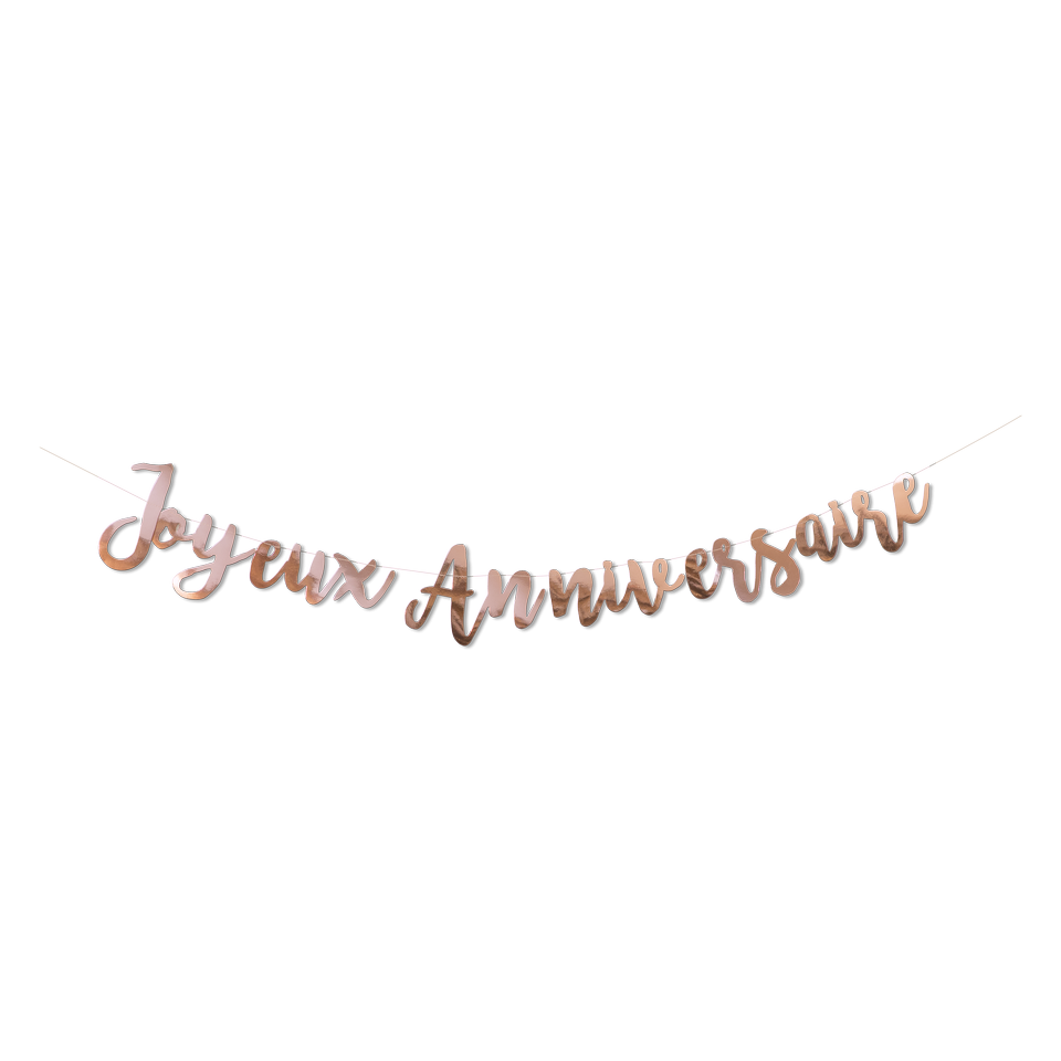 Guirlande Joyeux Anniversaire Rose Gold Modern Confetti